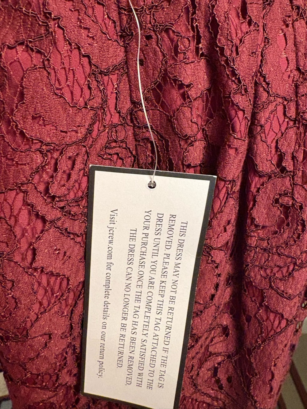J. Crew Burgundy Lace Overlay Cocktail Dress - Picture 5 of 5